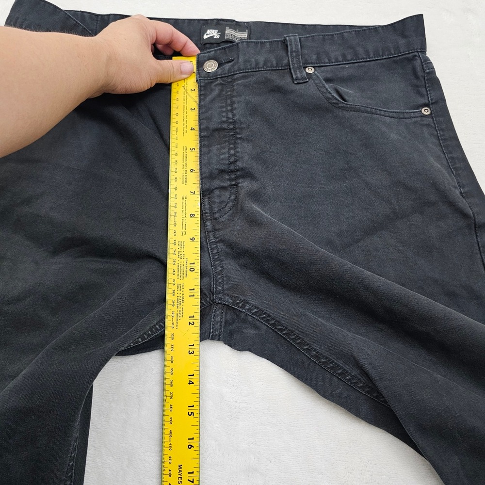 Nike SB Skate Pants Mens 36x 34 Black Stretch Canvas Streetwear Hip Hop 624952 - Picture 9 of 13
